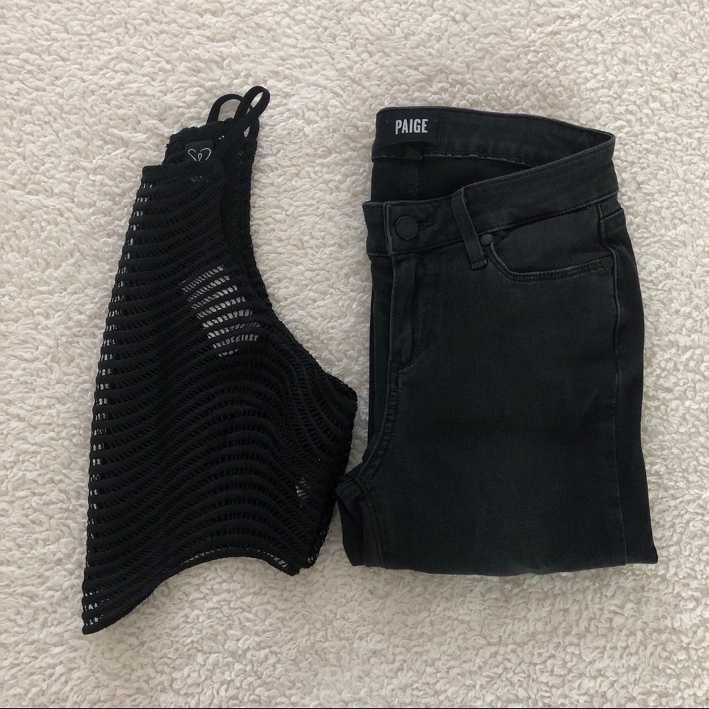 High waisted black skinny jeans